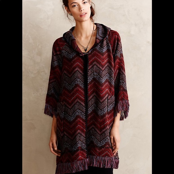 Anthropologie Coat Jacquard Long Jacket - Picture 3 of 8